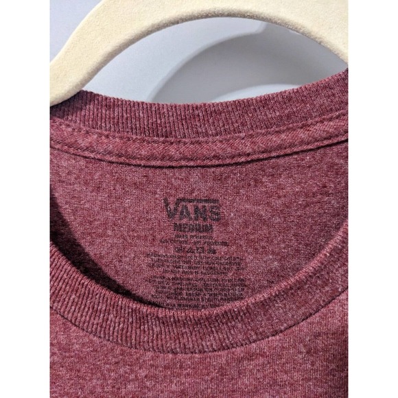 Vans Off The Wall Logo T-Shirt Burgundy Red Medium Shirt Skateboarding Skate - Picture 4 of 5